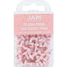 Jam Paper Push Pins Baby Pink Pushpins 100/Pack