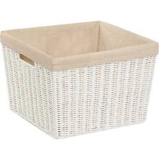 Honey Can Do White Parchment Cord Lined Basket, Large Basket