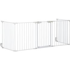 Pawhut Pet Safety Gate 5-Panel Playpen Fence 300x3x74.5cm