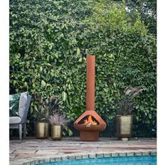 Electric Fireplaces Ivyline Outdoor Fornax Fireplace in Rust
