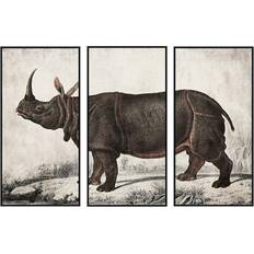 Dkd Home Decor Painting Colonial Rhinoceros (180 x 4 x 120 cm) Framed Art