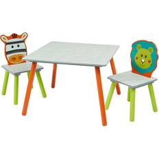 Multicoloured Furniture Set Kid's Room Liberty House Toys Lion and Zebra Table and Chairs Set
