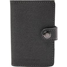 Secrid leather card holder with fabric appearance and RFID protection, Grey.