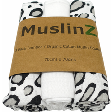 MuslinZ 3PK Muslin Squares 70x70cm Bamboo/Organic Cotton Leopard Print