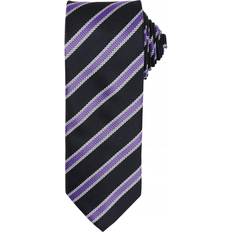 Blue Ties Premier Mens Waffle Stripe Formal Business Tie (One Size) (Black/Rich Violet)