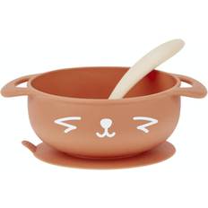 Machine Washable Baby Dinnerware Babymoov Silicone Bowl & Spoon Set-Fox
