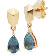 Topaz Earrings Gemondo Micro Statement Earrings - Gold/Blue