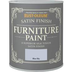 Rust-Oleum Blue - Indoor Use - Wood Paints Rust-Oleum Satin Paint Blue Sky 750Ml Wood Paint Blue 0.75L