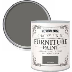 Rust-Oleum Grey - Wood Paints Rust-Oleum Anthracite Chalky Finish Matt Paint 750ml Wood Paint Grey 0.75L