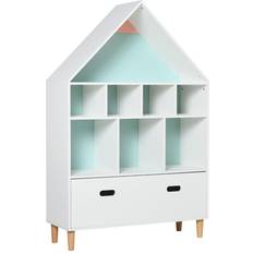 Pink Bookcases Homcom Kids Bookshelf Chest w/ Drawer Cubes Baby Wood Organizer