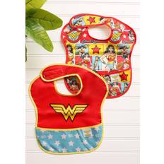 Bumkins DC Comics Wonder Woman SuperBib, Baby Bib, Waterproof, Washable, Stain and Odor Resistant, 6-24 Months Pack of 1