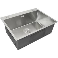 Silver Kitchen Sinks Kukoo Kitchen Sink Stainless Steel Square Premium Bowl