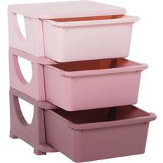 Blue Storage Boxes Homcom Kids Storage Units with 6 Drawers 3 Tier Chest Vertical Dresser