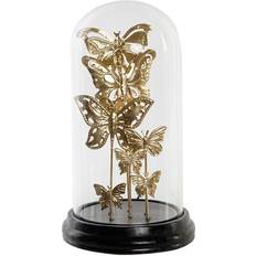 Dkd Home Decor Crystal Black Golden Metal Butterflies Figurine