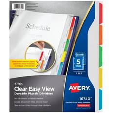 Avery 5-Tab Easy View Durable Plastic Dividers