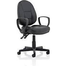 Dynamic Jackson Black Leather High Back Executive Chair with Loop Arms