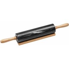 Premier Housewares Marble Rolling Pin Wood Handles with Stand Rolling Pin