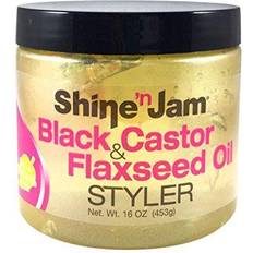 AmPro Shine N Jam Black Castor & Flaxseed Oil Styler Gel 16oz