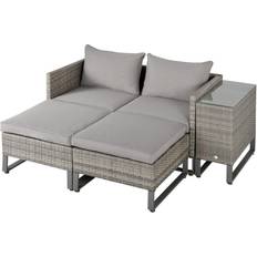 Metal Outdoor Lounge Sets Garden & Outdoor Furniture OutSunny 860-133 Outdoor Lounge Set, Table incl. 2 Sofas