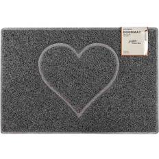 Oseasons Heart Medium Embossed Doormat Grey