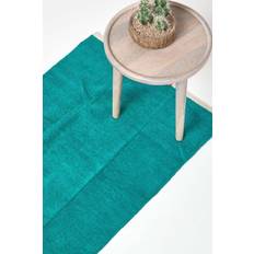 Homescapes Teal Plain Chenille Turquoise, Green