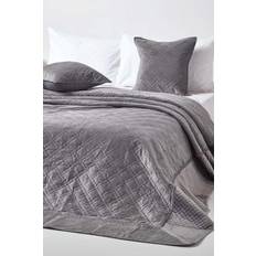 Grey Bedspreads Homescapes Luxury Quilted Velvet Ring Paragon Diamond Bedspread Grey (200x)