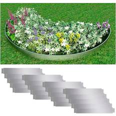 Silver Lawn Edging vidaXL Rabattkant 20 st 100 flexibel galvaniserat