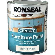 Ronseal White - Wood Paints Ronseal Chalky Paint 750ML Vintage Wood Paint White 0.75L