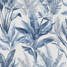 Rasch Akari Madagascar Leaf Wallpaper Blue 282893