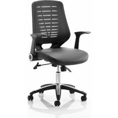 Dynamic Relay Leather Seat Operator Chair with Arms Black Back
