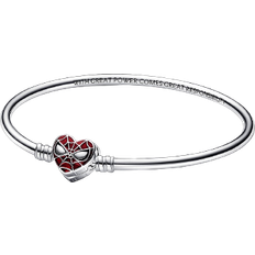 Pandora Moments Marvel Spider-Man Mask Clasp Bangle - Silver/Red
