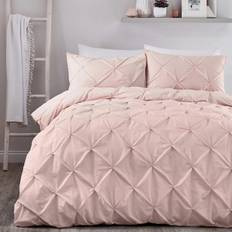 Serene Lara Ruched Easy Care Duvet Cover Pink (230x220cm)