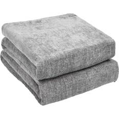 Highams Soft Knitted Fleece Blankets Silver