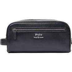 Polo Ralph Lauren Men's black leather travel case, Black
