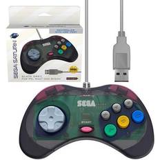 Retro-Bit Official Sega Saturn USB Controller Pad for PC, Mac, Steam, RetroPie, Raspberry Pi USB Port Slate Gray