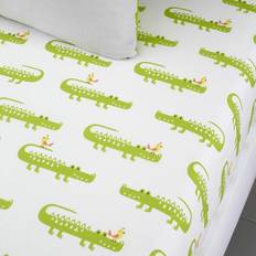Cosatto Crocodile Smiles Jersey Fitted Sheets, Grey, Cot, 2 Pack