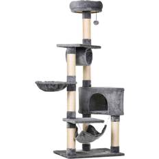 Pawhut Cats Pets Pawhut Cat Tree Tower Height 150cm Activity Stand House Scratching Posts