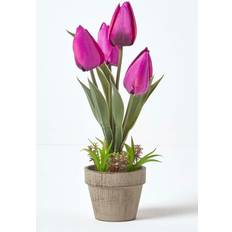 Homescapes Dark Purple Artificial Tulips Purple Artificial Plant