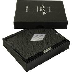 Exentri Wallets Leather RFID-Blocking Tri-Fold Wallet with Stainless Steel Clasp Mosaic Black