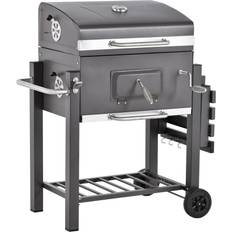 OutSunny Charcoal Grill BBQ Trolley Garden Smoker