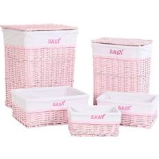 Dkd Home Decor of Baskets Pink Polyester wicker 44