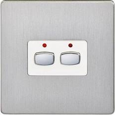 Energenie 2-Gang 2-Ways Dimmer Switch Brushed Steel MIHO073