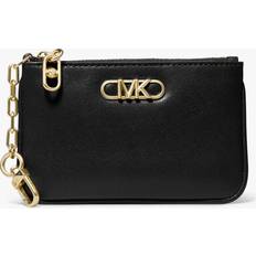 Chains Card Cases Michael Kors Parker Small Leather Zip Card Case - Black