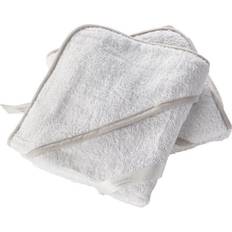 Kinder Valley White Baby Hooded Towels 2 Pack 100% Cotton Soft & Absorbent 75cm x 75cm