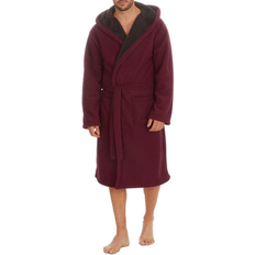 Red Nightgowns Cargo bay Men's Bonded Fleece Hooded Dressing Gown