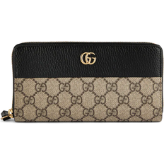 Gucci Cotton Wallets Gucci Marmont Zip Around Wallet - Beige/Black