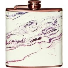 Pink Bar Equipment Premier Housewares Marble Effect Rose Gold Hip Flask Hip Flask