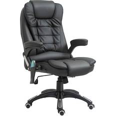 Homcom Heated Vibrating Massage Office Chair with Reclining Function, Black Black