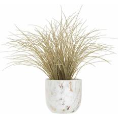 Freemans Interiors By Ph Faux Grass Plant In Marble Effect Pot