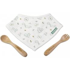Cotton Baby Bottles & Tableware Miniland Natur Picneat Chip Eco white cutlery set and bandana, White
